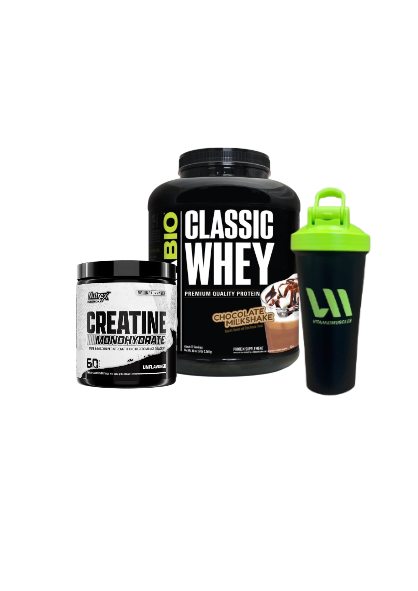 Classic Whey 5lbs + Creatina Nutrex 300 grs + Shaker VM