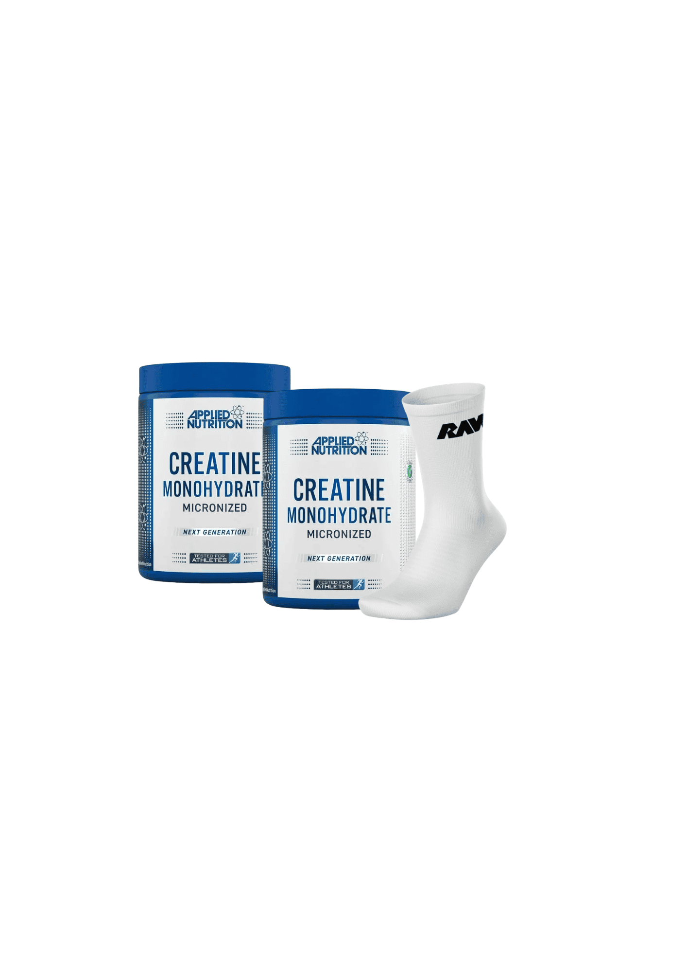 Pack 2 Creatinas 500 grs Applied Nutrition + Calcetines RAW