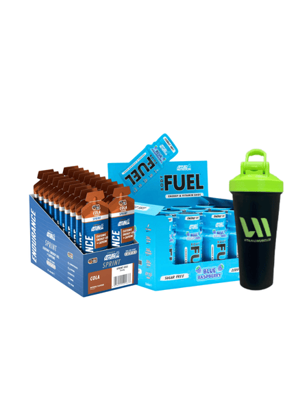 Runner Pack Endurance: 20 geles + 12 Shot Body fuel  + shaker vm