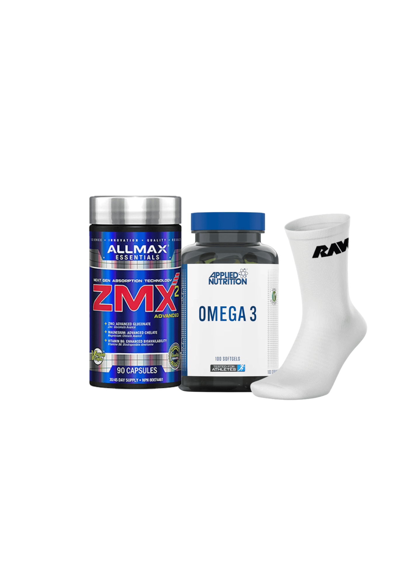 Pack Vitaminas: ZMX & Omega 3 + Calcetines Raw