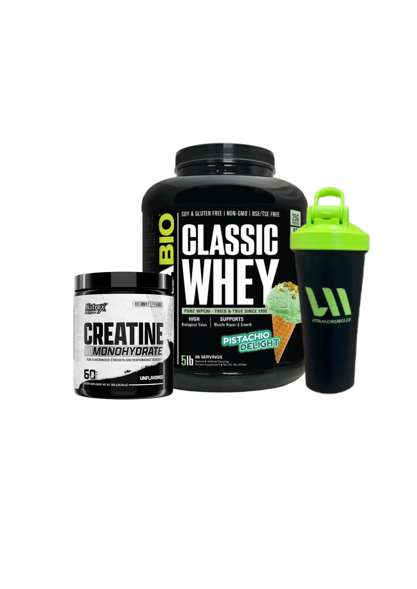 Classic Whey 5lbs + Creatina Nutrex 300 grs + Shaker VM