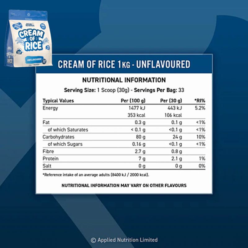 Cream of rice 1kg Applied Nutrition