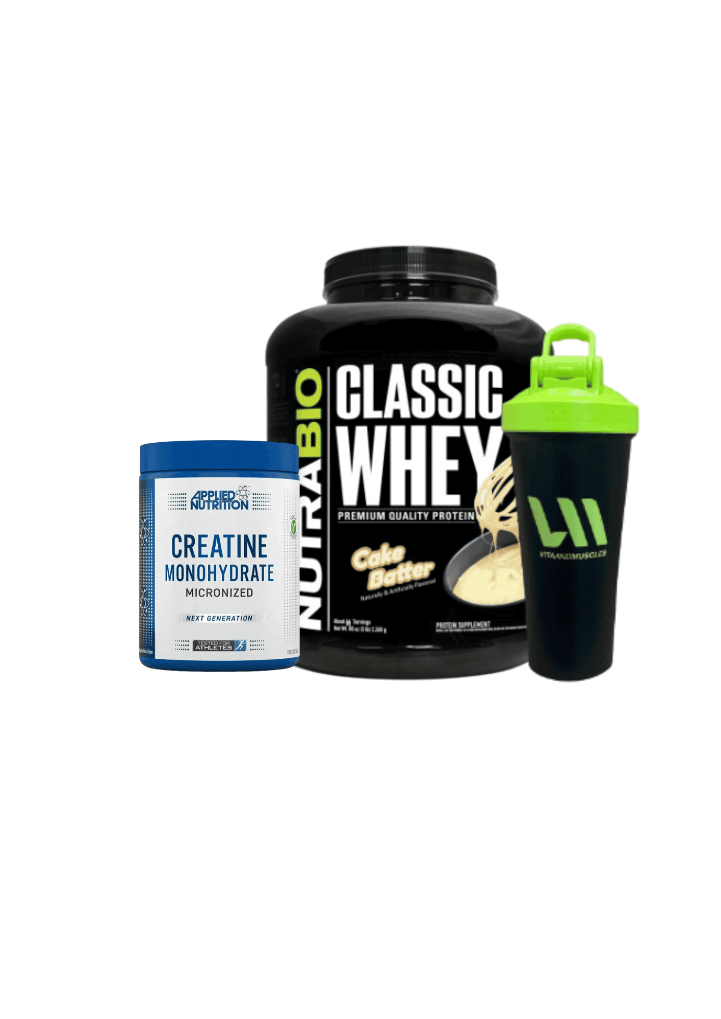 Proteina 5LB Nutrabio + Creatina 500 grs + Shaker VM