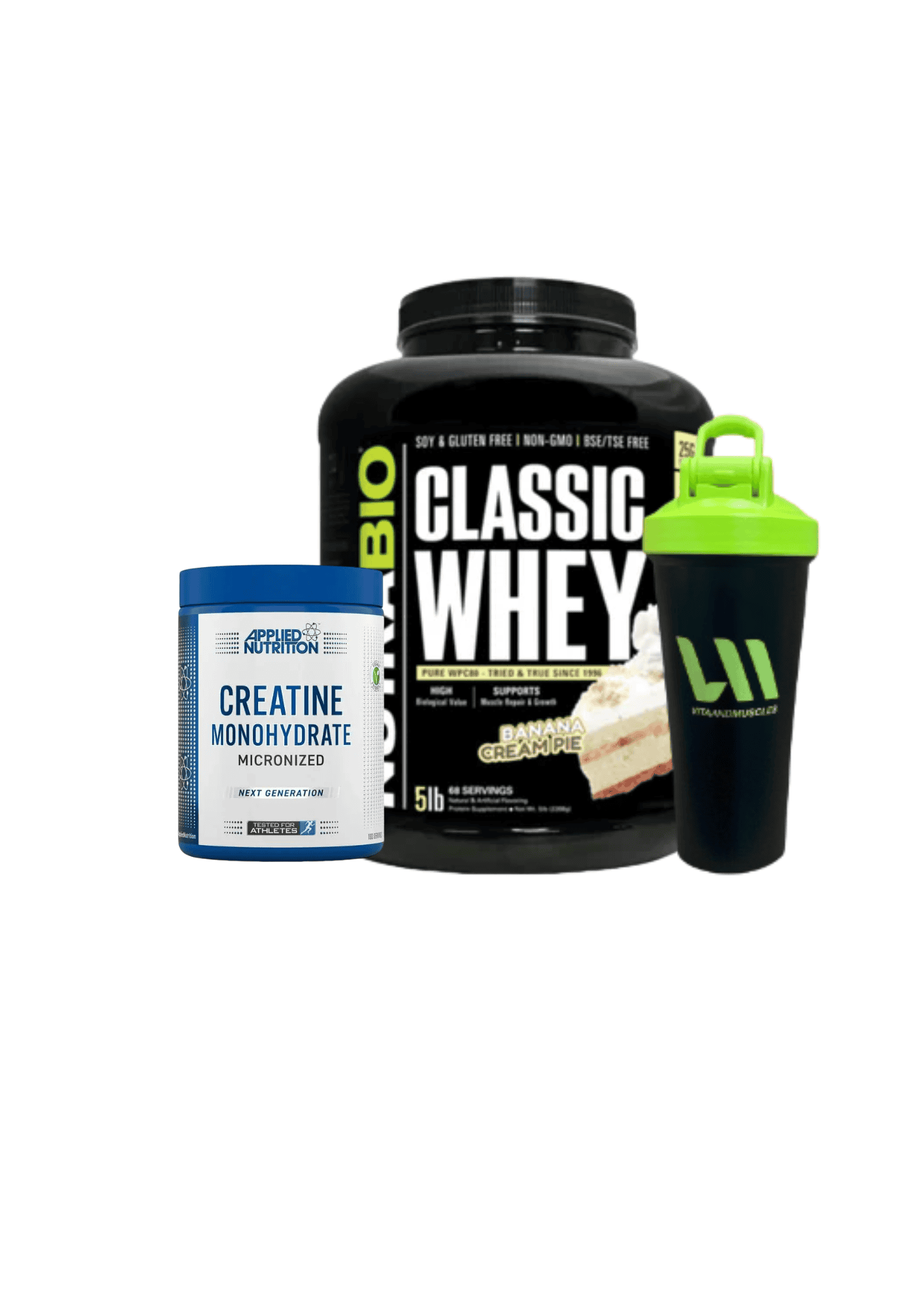 Proteina 5LB Nutrabio + Creatina 500 grs + Shaker VM